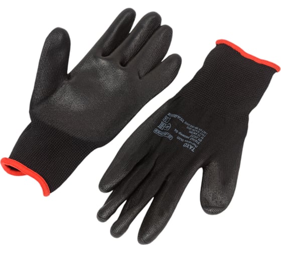 Нейлоновые перчатки с полиуретановым покрытием S.GLOVES TAXO черные, 06 размер 31614-06