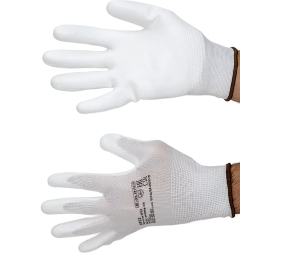 Нейлоновые перчатки с полиуретановым покрытием S.GLOVES KREZ белые, 08 размер 31613-08