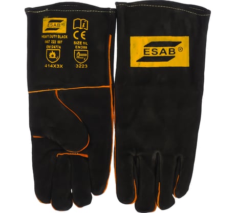 Спилковые краги с подкладкой ESAB Heavy Duty BLACK СВ000008904/ 700500429
