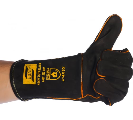 Спилковые краги с подкладкой ESAB Heavy Duty BLACK СВ000008904/ 700500429