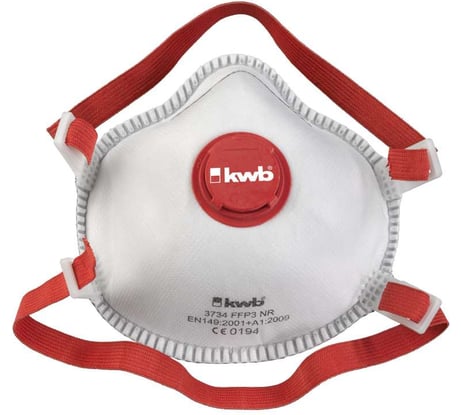 Защитная маска от тонкой пыли с вентилем KWB FFP3 3734-00