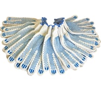 Перчатки с ПВХ ООО Гранд Пак 3 нити, 10к, точка белая, 10 пар 9125