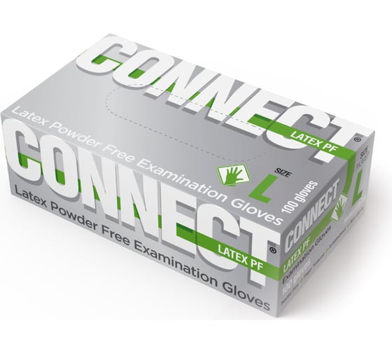 Латексные перчатки CONNECT 100 шт., размер L CТ0000004670