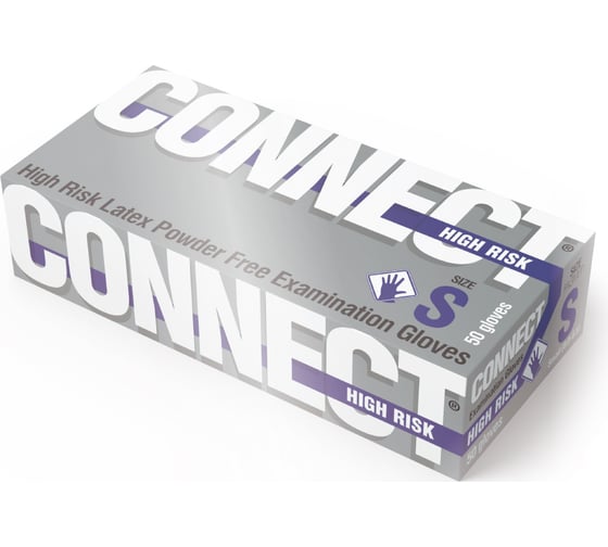 Латексные перчатки повышенной прочности CONNECT 50 шт., размер S CТ0000003298