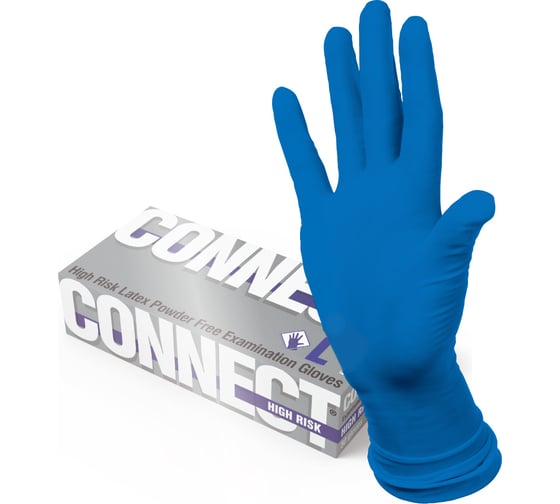 Латексные перчатки повышенной прочности CONNECT 50 шт., размер L CТ0000003300