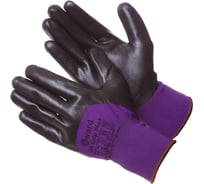 Нейлоновые перчатки со вспененным нитриловым покрытием Gward Oil Grip Plus 3/4 облив, р. L 12 пар N1008