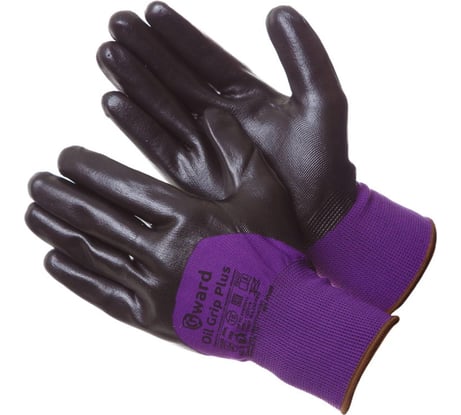 Нейлоновые перчатки со вспененным нитриловым покрытием Gward Oil Grip Plus 3/4 облив, р. XL 12 пар N1008/XL