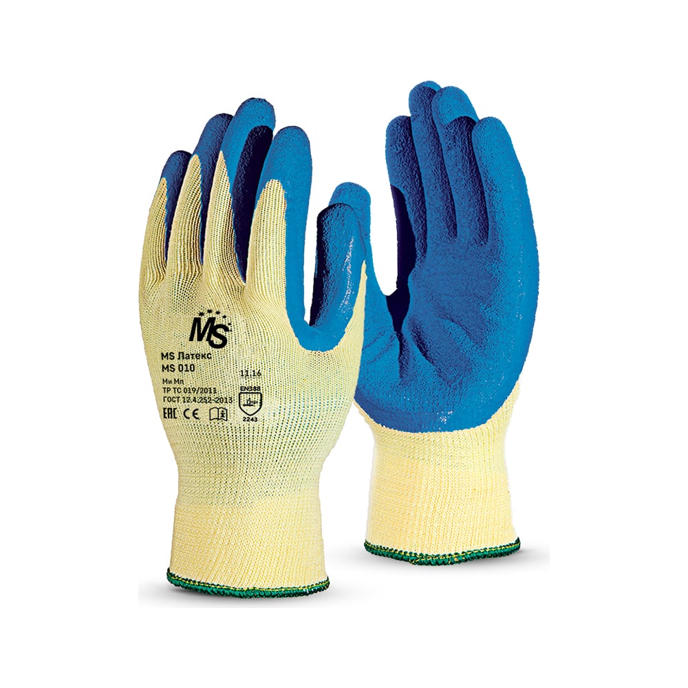 Текстильные перчатки MANIPULA Ms Латекс, покрытие из натурального ...