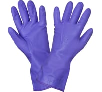 Хозяйственные перчатки ПВХ с подкладкой Airline фиолетовые, р.L AWG-HW-11
