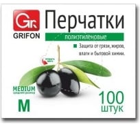 Полиэтиленовые перчатки GRIFON размер M/L, 100 шт 303-018