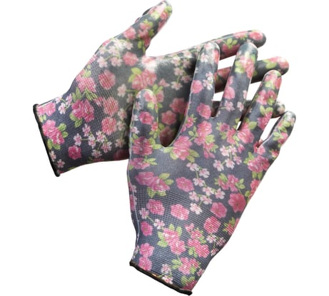 Садовые перчатки с прозрачным нитриловым покрытием Grinda черные, р. L-XL 11297-XL