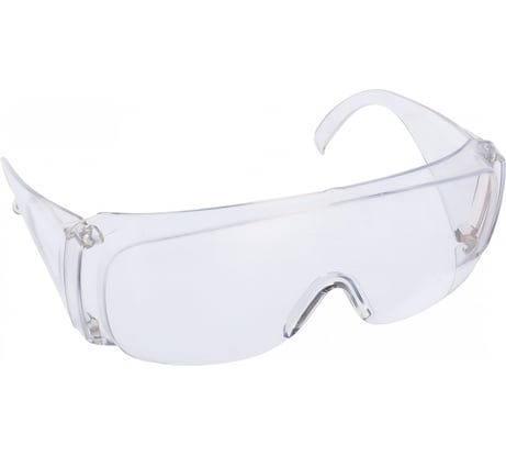 Защитные очки открытого типа СИБРТЕХ прозрачные, ударопрочный поликарбонат, боковая и верхняя защита 89155