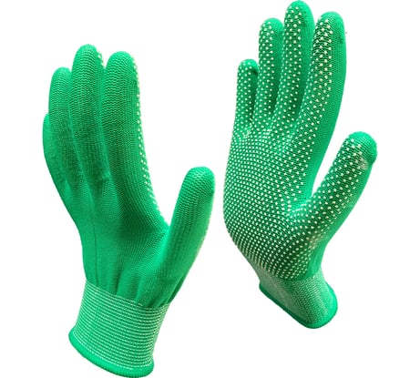 Рабочие перчатки Master-Pro® МИКРОТАЧ зеленый, 200 пар, нейлоновые с ПВХ покрытием 2513-NPVC-GRN-S-200