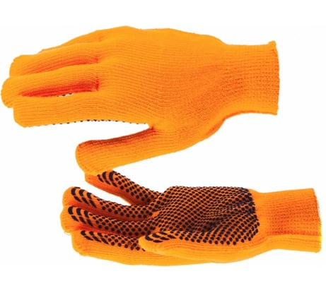 Вязаные полиакрилонитрильные перчатки плюшевого переплетения СИБРТЕХ ПВХ "точка", 10 кл.,58гр.// Россия 67768