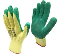 Рабочие перчатки Master-Pro® ТОРРО ГРИН х/б с рельефным латексным покрытием, 200 пар 6410-CL-200