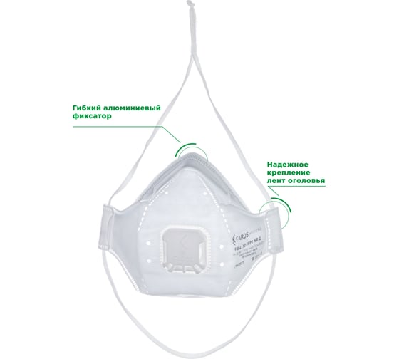 Респиратор FAROS HYGIENE FR 4110 PREMIUM, FFP1 NR D, с клапаном Рес 194