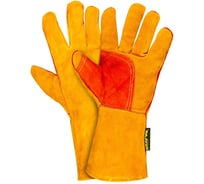 Спилковые усиленные краги ООО "Компания "САБ" желто-красные 12 пар КРА06