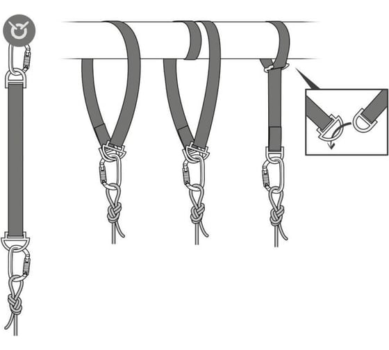 Анкерная стропа Petzl CONNEXION FIXE с двумя точками крепления из кованой стали, 150 см G010AA01