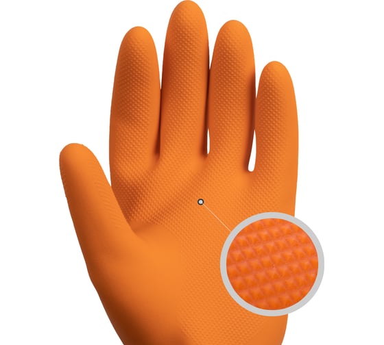 Латексные химостойкие перчатки Jeta Safety 80/50, с хлопковым напылением, 0.7 мм, р. 8/m JCH-401-08-M