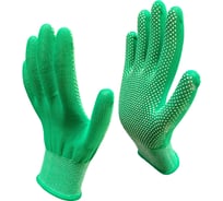 Рабочие нейлоновые перчатки с ПВХ-покрытием Master-Pro МИКРОТАЧ зеленые, 100 пар 2513-NPVC-GRN-S-100