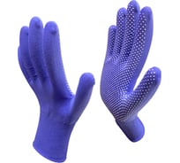 Рабочие нейлоновые перчатки с ПВХ-покрытием Master-Pro МИКРОТАЧ синие, 3 пары, 2513-NPVC-BLUE-L-3