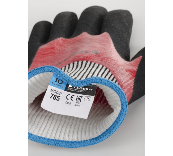 Перчатки TEGERA 785, противопорезные (D), маслобензостойкие, нитрил, р. 9 785-9