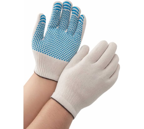 Трикотажные перчатки Gigant люкс с ПВХ-покрытием, 10 класс, белые, размер 9 GGC-14