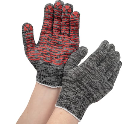 Трикотажные перчатки Gigant с ПВХ-покрытием, серые GGC-13