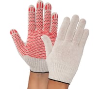 Трикотажные легкие перчатки Gigant с покрытием ПВХ-точка, 10 класс, белые GGC-9