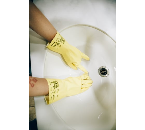 Латексные химические перчатки с хлопковым напылением Jeta Safety размер XXL/11 JL711-XXL(Y)