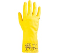 Латексные химстойкие перчатки JetaSafety желтые, размер L/9 JL711-L(Y)