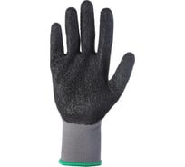 Перчатки из полиэфирной пряжи c рельефным латексным покрытием Jeta Safety р. 9/L, серый/черный JL061/L