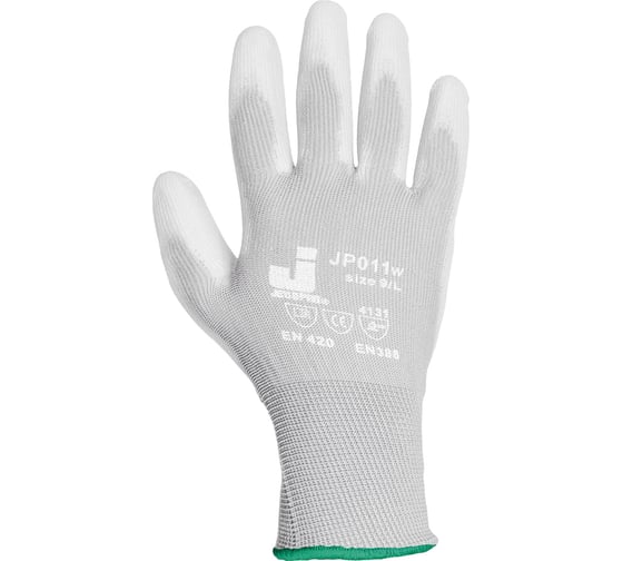Защитные перчатки с полиуретановым покрытием JetaSafety (12 пар) JP011w/XL