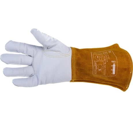 Сварочные краги КЕДР КС-17 ПРОФИ TIG бело-бежевые, р-р S 8007389