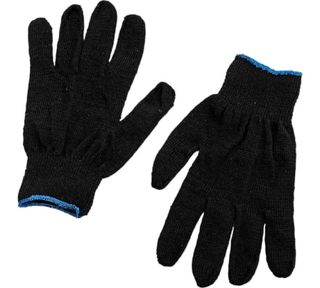 Вязаные утепленные перчатки РОС черные 12496