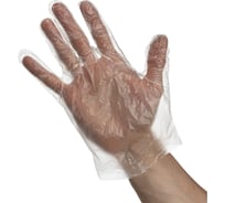 Одноразовые полиэтиленовые прозрачные перчатки ООО Комус р.L, 26x13.5см, 50 пар 1207868