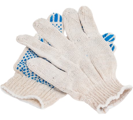 Бытовые перчатки х/б с ПВХ нанесением БЕРТА 10 класс, 10 пар 100/10