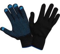 Перчатки OfficeClean х/б, 7 класс, профи, с точечным пвх, 6 нитей, черные, 61-63г, 216 текс 344216