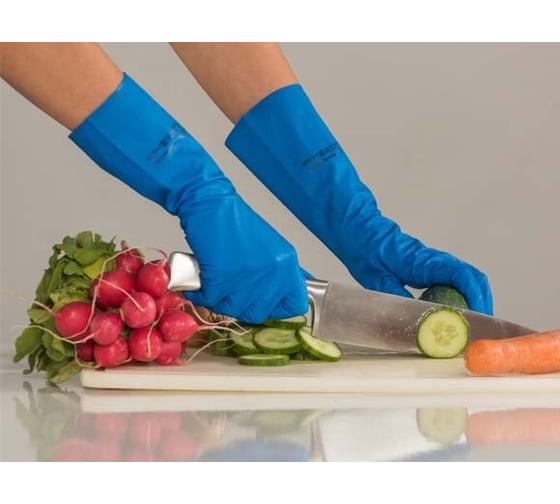 Нитриловые перчатки Vileda Professional Комфорт, р. М, голубые 148164/148172 22894