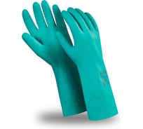 Перчатки Manipula Specialist ДИЗЕЛЬ (CG-922), нитрил, 0.38 мм, 330 мм, хлопковая подкладка, цвет зеленый (7), Пер 619/7