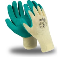 Перчатки Manipula Specialist МАСТЕР (MG-142/TL-10), полиэфир, латекс частичный, оверлок, цвет желто-зеленый (8), Пер 609/8