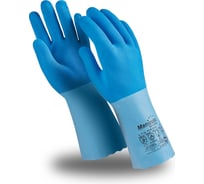 Перчатки Manipula Specialist РЕФЛЕКС (CG-949/L-T-16), интерлок, латекс, 300 мм, цвет синий (8), Пер 628/8