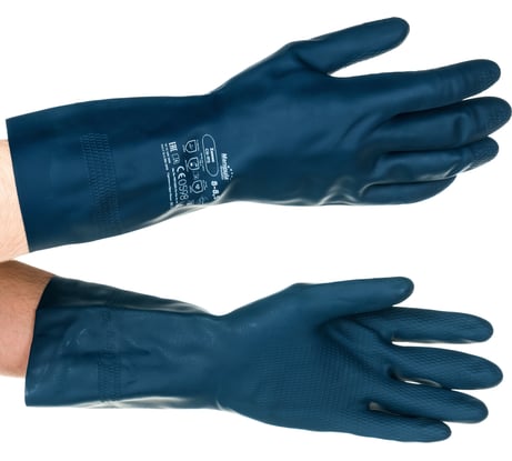 Перчатки Manipula Specialist ХИМИК CG-972 латекс/неопрен, 0.70 мм, 320 мм, хлопковая подкладка, цвет черный (8-8.5), пар, Пер 621/8