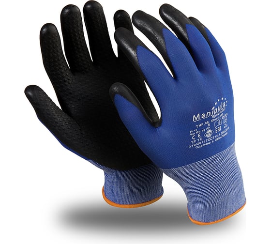 Перчатки Manipula Specialist ЮНИТ-500 TNF-98, нейлон/нитрил, NFT, р.7 Пер 710/7