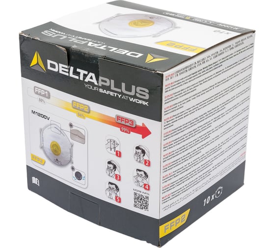 Респираторная маска с клапаном выдоха Delta Plus FFP2 10 шт. M1200VC