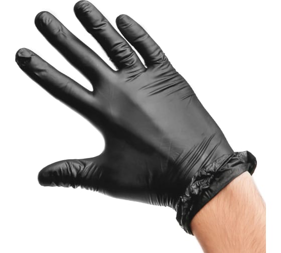 Виниловые неопудренные перчатки AVIORA черные, р.XL, 100 шт. 402-737 1