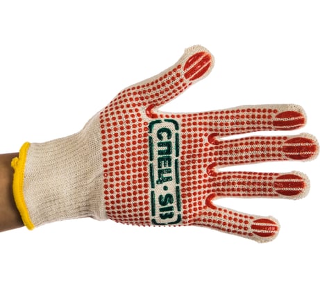 Хлопковые перчатки с ПВХ СПЕЦ-SB РАДУГА 10 класс, 50 гр Пер 029Я; 3.1112.029