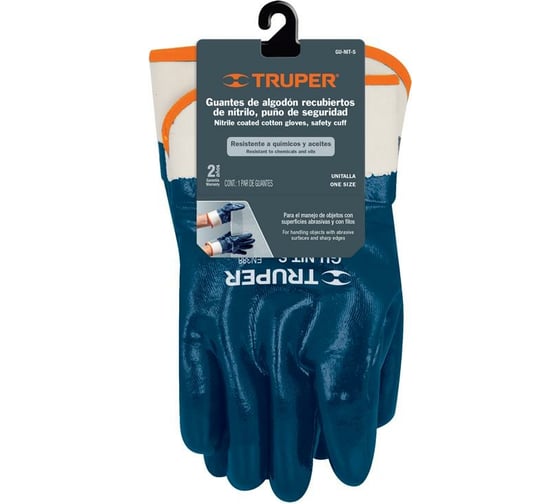 Рабочие перчатки Truper хлопок, покрытие из нитрила GU-NIT-S 15245
