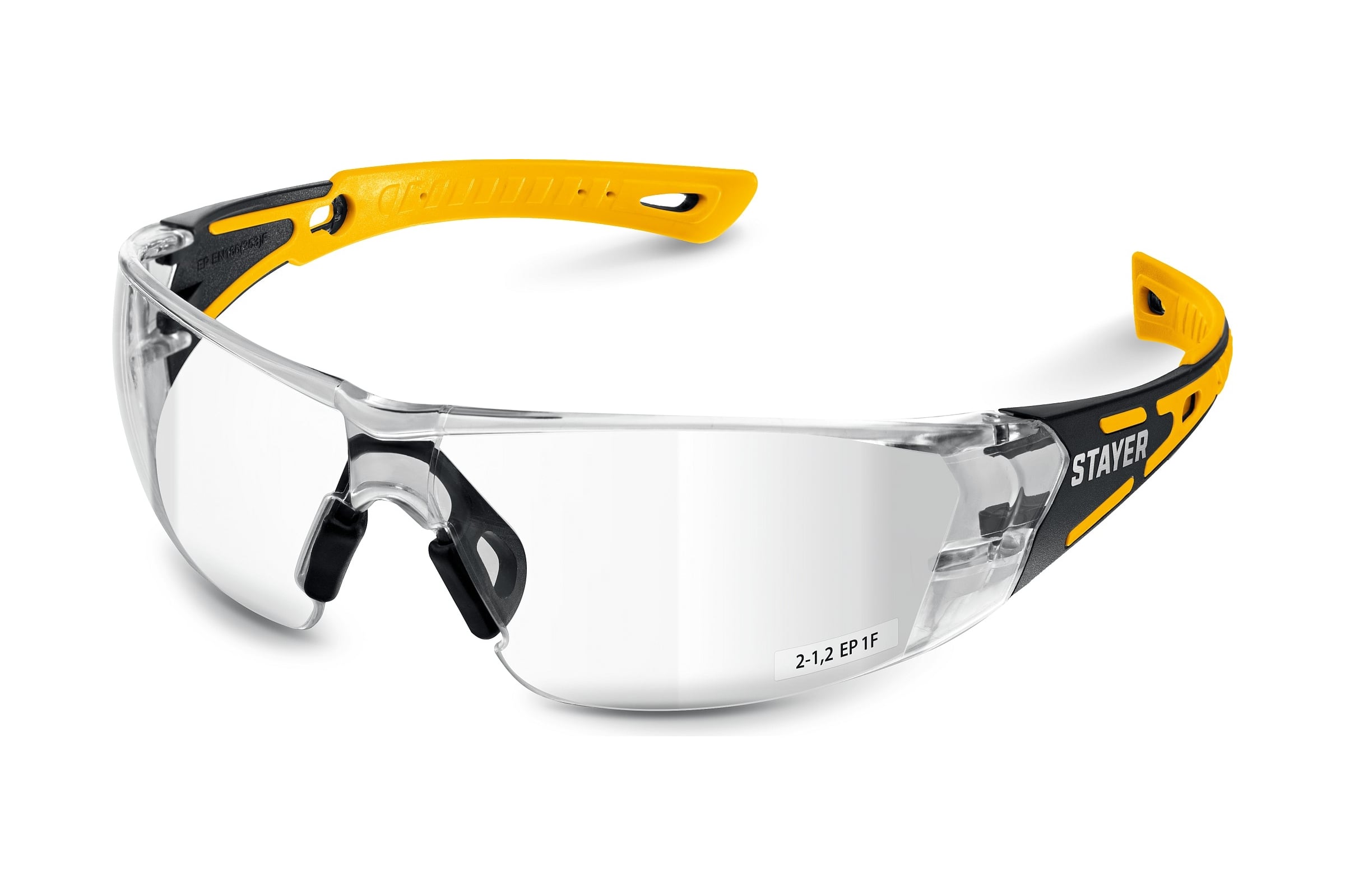 ЗащитныеочкиSTAYERMx-9прозрачные,двухкомпонентныедужки,открытоготипа110490
