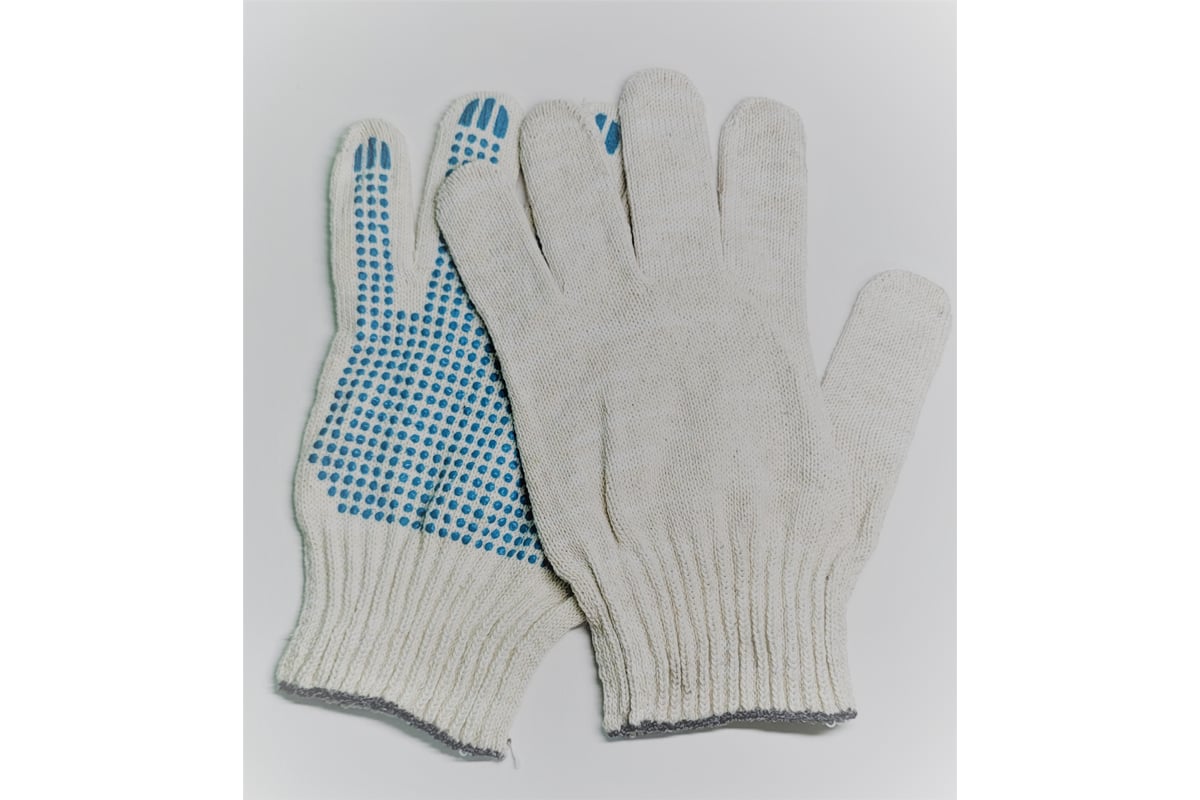 Перчатки R2R х/б с пвх, 10класс, 4 нити, 100 пар 0410-100 - выгодная ...